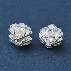 Латунные микро проложить кубического циркония бусы KK-S336-07S-C