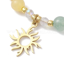 2 шт. браслеты с подвесками Chakra 304 из нержавеющей стали&nbsp;BJEW-JB12564-03