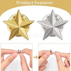 40шт брошь из сплава пентаграммы 2 цветов JEWB-FH0001-09