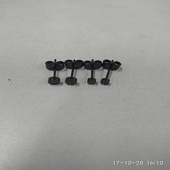 ステンレス鋼の耳のスタッド  フラットラウンド  ガンメタ色  14x3mm&nbsp;STAS-WH0004-3mm-01