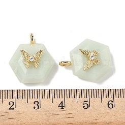 Anhänger aus natürlichem Amazonit mit facettierten Blüten&nbsp;G-P585-01G-05