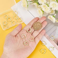 16 шт. 2 стиля латунных сережек-колец с микропаве из прозрачного кубического циркония ZIRC-FH0001-22