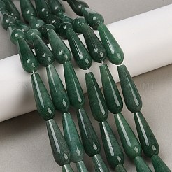 Натуральный зеленый авантюрин каплевидные бусы G-E329-31