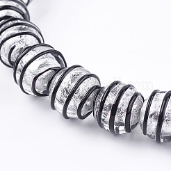 Ручная серебряная фольга стеклянные бусины Lampwork FOIL-G027-01F