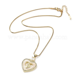 Ожерелья с подвеской из латуни с микро паве на День матери и прозрачным кубическим цирконием&nbsp;LS-NJEW-G126-01D
