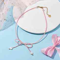 Ожерелья с подвесками из стеклянных семян для женщин NJEW-MZ00031-05