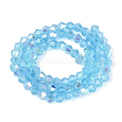 Fili di perline di vetro trasparente placcato ab colore&nbsp;GLAA-G127-01-02M