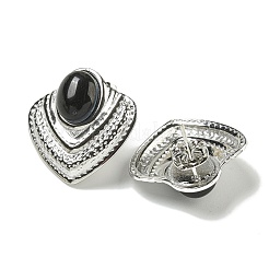 キャットアイスタッドピアス  菱形メッキ（IP）304ステンレススチール製女性用  プラチナ  22.5x22.5mm&nbsp;EJEW-G400-60P-02