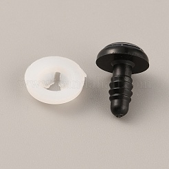 プラスチック人形の目  クラフトセーフティアイズ  工芸用  かぎ針編みのおもちゃとぬいぐるみ  半円  ブラック  17.5x12mm&nbsp;DIY-WH0297-35