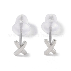 999 x Pendientes de botón de plata fina chapados en rodio antideslustre para mujer&nbsp;EJEW-S215-11P
