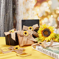 Бант из полиэфирной ленты в виде подсолнуха DIY-WH0321-08