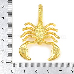 合金ペンダント  花のチャームが付いたサソリ  ゴールドカラー  49x34.5x5.5mm  穴：10.5x13.5mm&nbsp;AL-CBA2376-02G