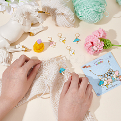 Облако из сплава эмали с подвесками в виде капель дождя/молний HJEW-PH01724