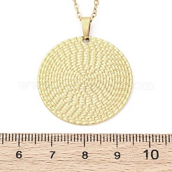 Плоские круглые подвески из нержавеющей стали 304&nbsp;NJEW-M096-28G