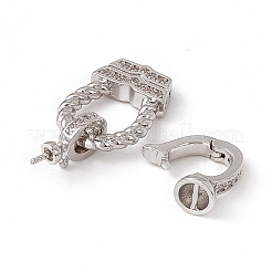 Messing Micro Pave klare Zirkonia Falte über Verschlüsse&nbsp;KK-K271-09P