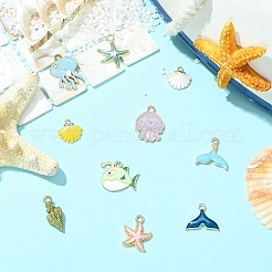 10шт 10 стиля подвески из сплава с эмалью&nbsp;ENAM-YW0006-64