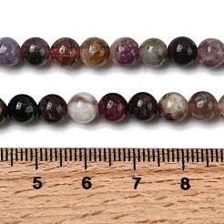 Круглый природных турмалин бисер пряди G-K068-13-6mm-01