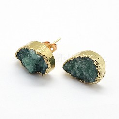 Orecchini a bottone in quarzo naturale druzy&nbsp;EJEW-P164-B02