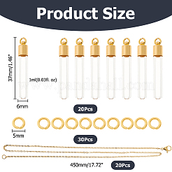 Наборы для самостоятельного изготовления ожерелий с подвесками из нержавеющей стали 304 и стеклянной бутылки DIY-HS0001-51G