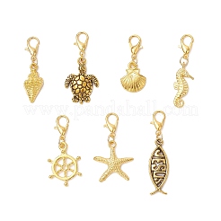 7 шт. подвеска из сплава в тибетском стиле серии «Океан»&nbsp;HJEW-JM03897