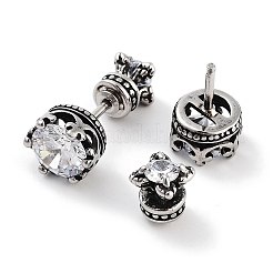 Корона 316 хирургическая нержавеющая сталь pave прозрачный кубический цирконий накладные беруши для женщин мужчин EJEW-Z050-44A-AS