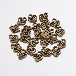 合金チャーム  ハート  鉛フリー及びカドミウムフリー  アンティークブロンズカラー  10x8x2mm  穴：1.5mm&nbsp;EA10673Y-AB