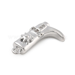 Латунные микропаве прозрачные подвески с фианитом&nbsp;LS-KK-D283-34P-01