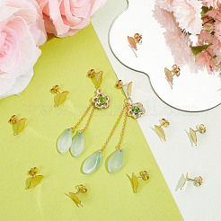 20 шт. фурнитура для сережек-гвоздиков из нержавеющей стали 304 в виде листа STAS-UN0058-05