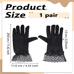 1 Paar Spitzenhandschuhe aus Polyester für die Hochzeitsbraut&nbsp;AJEW-LP0003-35A