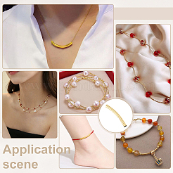 40 pièce de perles tubulaires courbées en laiton&nbsp;KK-PH0015-17B