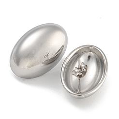 Овальные серьги-гвоздики из нержавеющей стали 304 для женщин&nbsp;EJEW-U022-08P