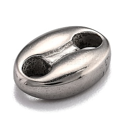 変色しない304ステンレススチールリンクコネクター  コー​​ヒー豆  ステンレス鋼色  11x8x3mm  穴：3mm&nbsp;STAS-O145-16P