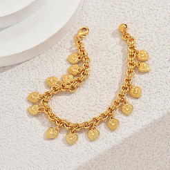 Изысканные латунные браслеты с подвесками в форме сердца&nbsp;EN2397