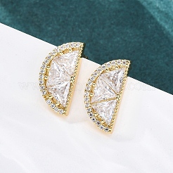 Серьги-гвоздики из циркония&nbsp;EJEW-Q015-15G