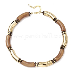 Colliers de perles en acrylique bicolore de 12 mm&nbsp;NJEW-JN05373-01