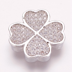 Латунные микро проложить кубического циркония бусы ZIRC-E119-81