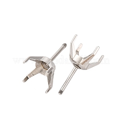 304ステンレススチールスタッドピアス金具  ステンレス鋼色  トレイ：8mm  13x9mm  ピン：0.8x8mm&nbsp;STAS-B091-02A-08P
