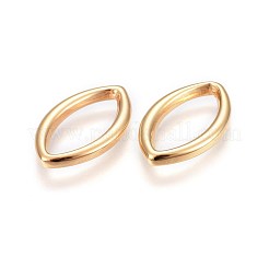 304ステンレススチールリンクリング  マーキスリンク  馬の目  ゴールドカラー  21x12~12.2x2~2.2mm  穴：16.5x7mm&nbsp;STAS-P231-23G