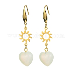 2 paio di orecchini pendenti a forma di cuore in opalite a 2 stili&nbsp;EJEW-JE05463