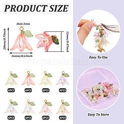32шт 8 цвета прозрачные акриловые подвески PALLOY-TA0002-44