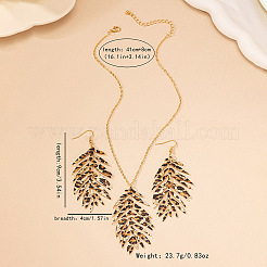 Комплекты из сплава с подвесками и серьгами с леопардовым принтом в виде листьев&nbsp;FS-WG98753-01