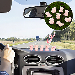 24шт 8 стиля смоляные фигурки свиней украшения DJEW-GA0001-55