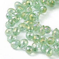 Прозрачные стеклянные бусины гальваническим пряди EGLA-F152B-AB01