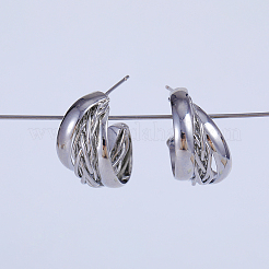 Элегантные модные витые серьги-гвоздики в форме буквы С из латуни AO6382