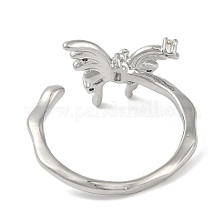 Манжеты из латуни с микро паве кубический цирконий для женщин RJEW-F164-02P