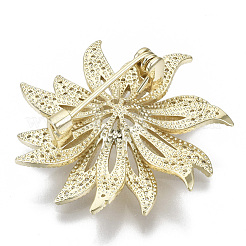 Брошь из латуни с прозрачным кубическим цирконием KK-N232-81-NF