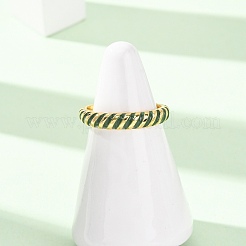 Латунные эмалированные манжеты с открытыми кольцами&nbsp;RJEW-P183-07G-M