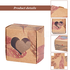 48 scatola regalo creativa in carta kraft pieghevole quadrata da 6 stili&nbsp;CON-PH0002-67