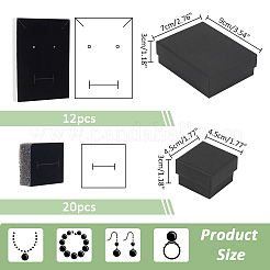 32 шт. 2 коробки для ювелирных изделий из картона и хлопка с наполнителем из крафт-бумаги CBOX-NB0001-32
