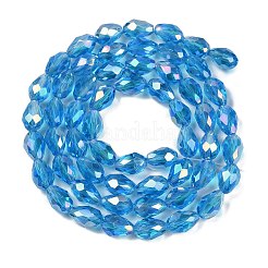 Прозрачные стеклянные бусины гальваническим пряди EGLA-N013-T4mm-B17